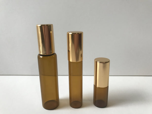 Amber Glass Essential Oil Roller Bottle